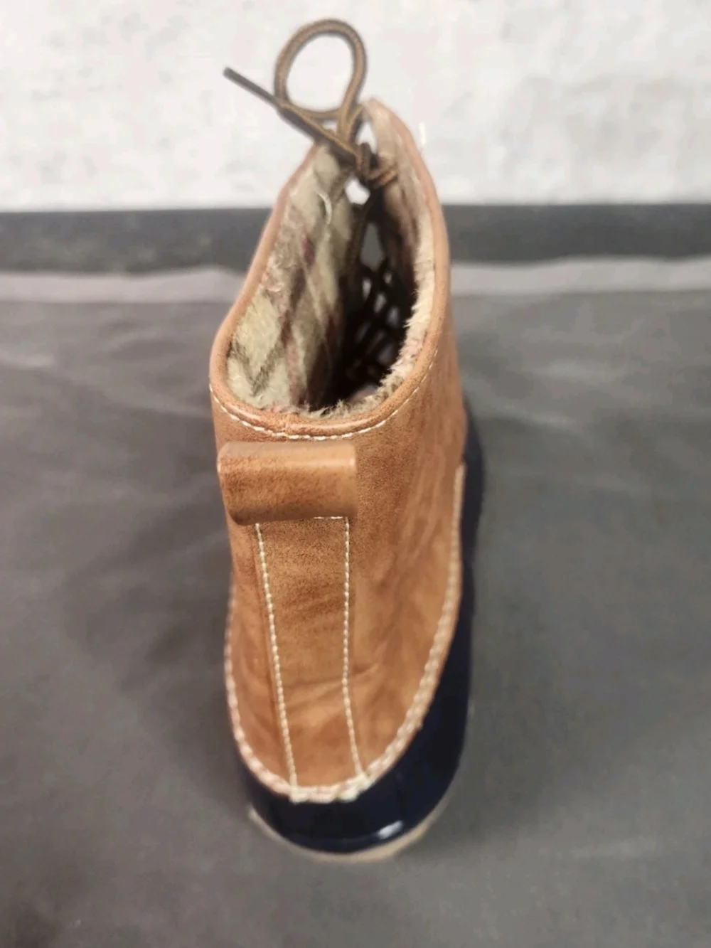 JBU Women's Maplewood Water-Resistant Lace-up Boots Navy/Tan Size 9